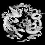 浮雕灰度图 龙凤
