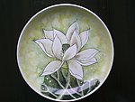 陶艺 釉上彩 作品 绘画 手绘荷花