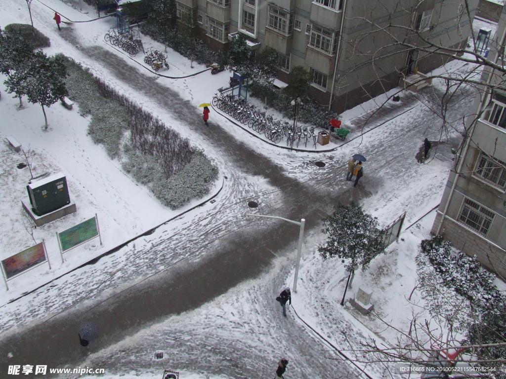 雪景中的俯视