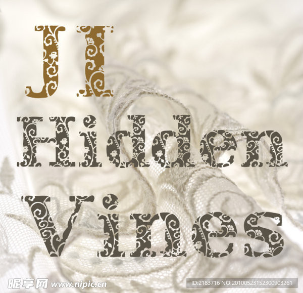 JI Hidden Vines花纹字体