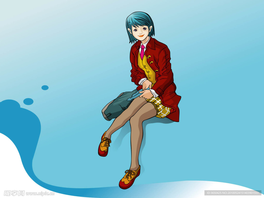 手绘美女
