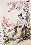 桃花仕女