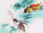 水墨画 金鱼