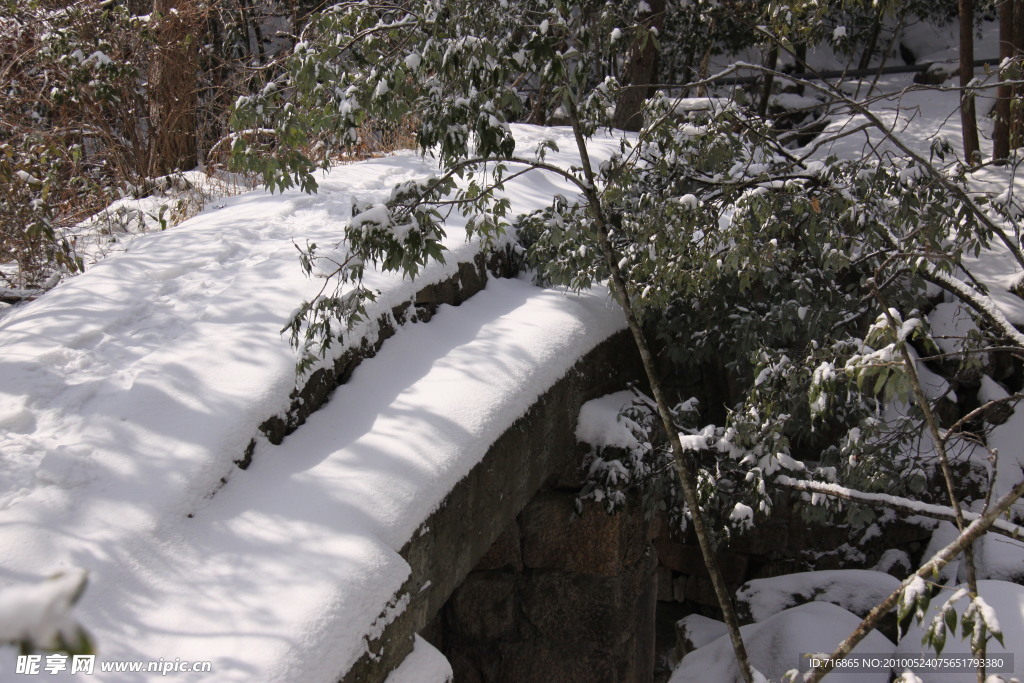 冬之黄山 雪桥
