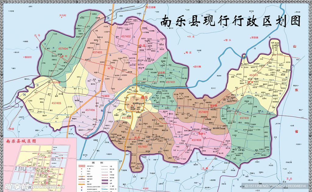 南乐县现行政区图