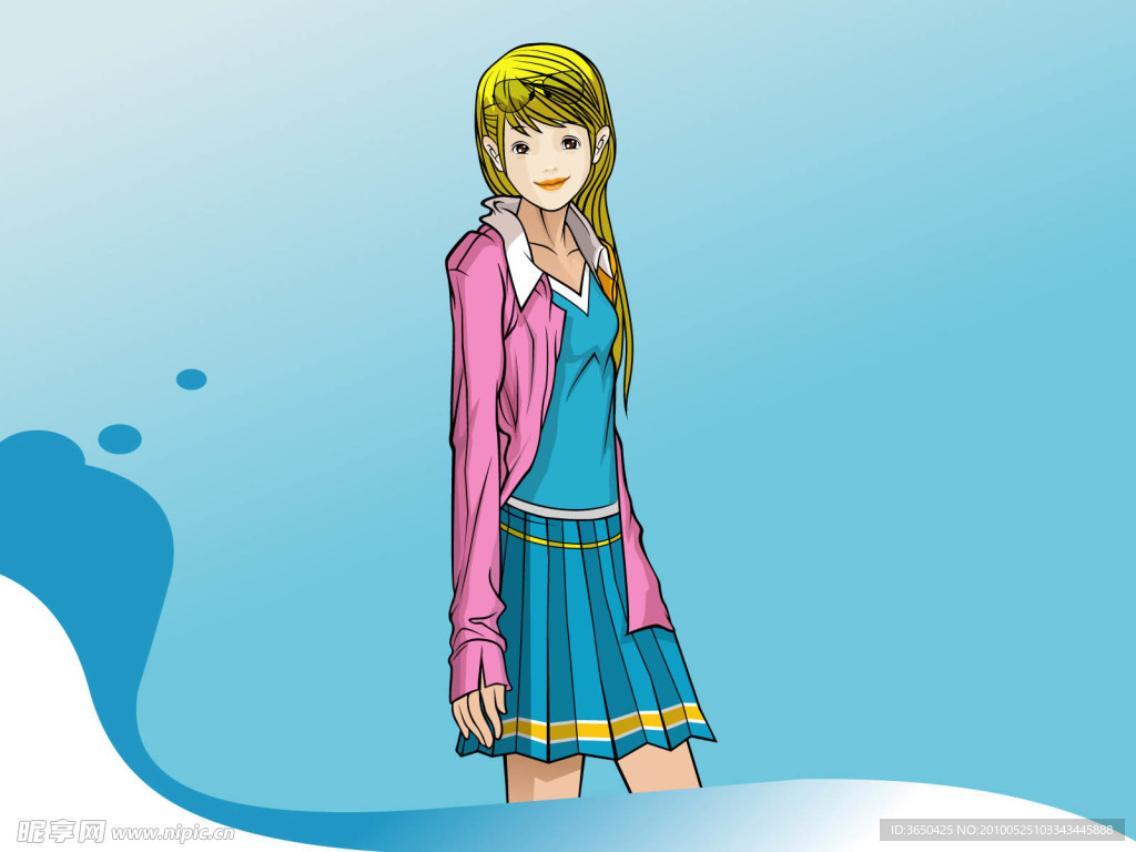 手绘美女