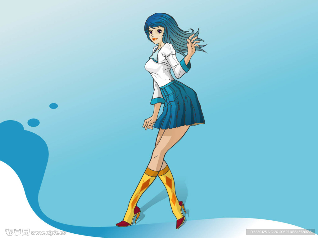 手绘美女