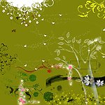 花纹 小鱼 圆点 树 素材