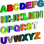 彩色立体字母