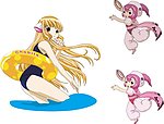 卡通美少女矢量