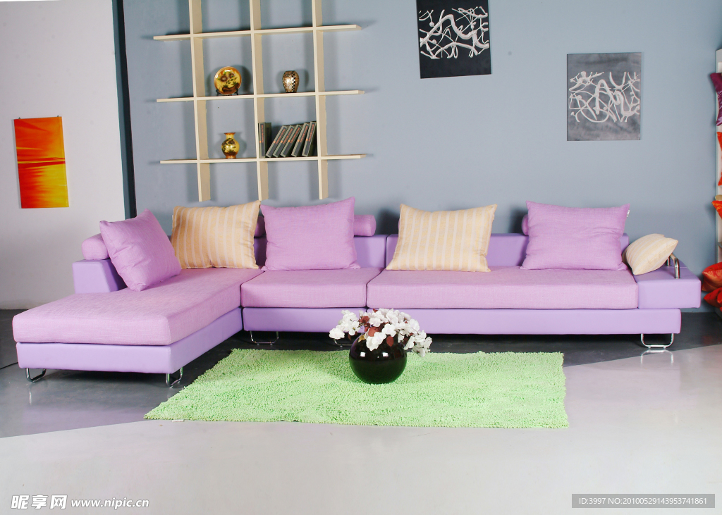 淡紫色沙发