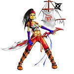 手绘动漫海盗美女