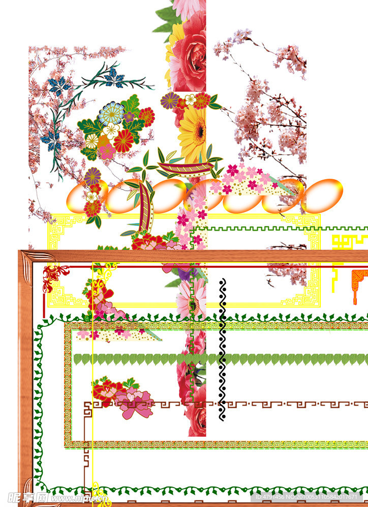 展板花边框