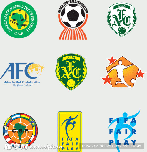 全球2487个足球俱乐部球队标志（联合会）