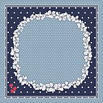 兰色圆点白花