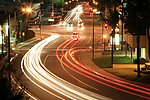夜晚 霓虹 汽车