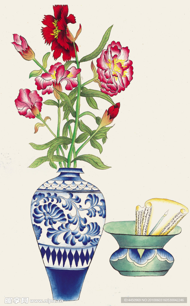 高清工笔瓶花