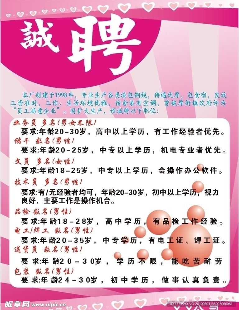 诚聘