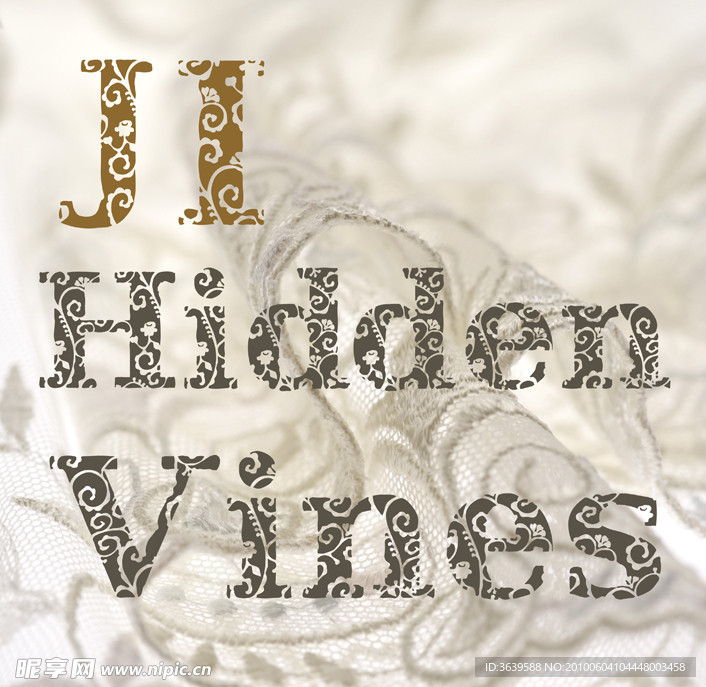JI Hidden Vines花纹字体