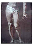 俄罗斯美术作品精品素描站姿男人半身特写