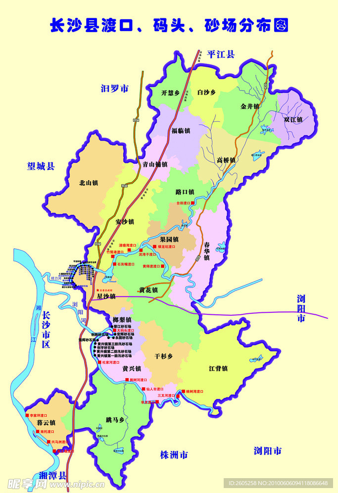 长沙县 区域图