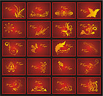 金色花纹花边底纹边框