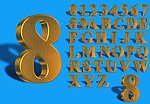 高清金属拉丝数字和英文字母