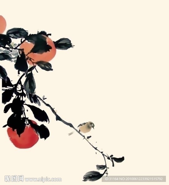 精美国画分层 秋实图