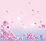 玫瑰鲜花背景矢量图