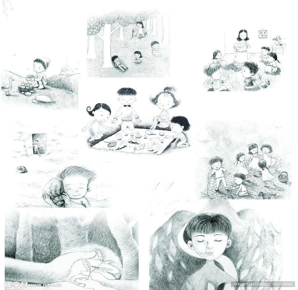 幼儿园 版面 素描