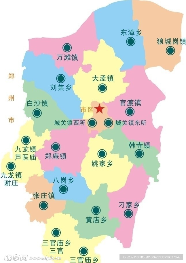 河南郑州中牟区域划分