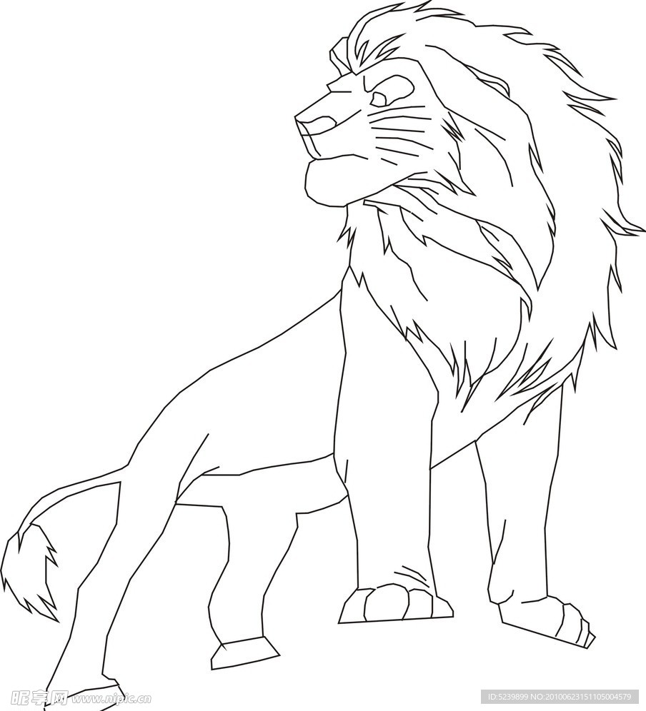 狮子 简笔画 矢量图