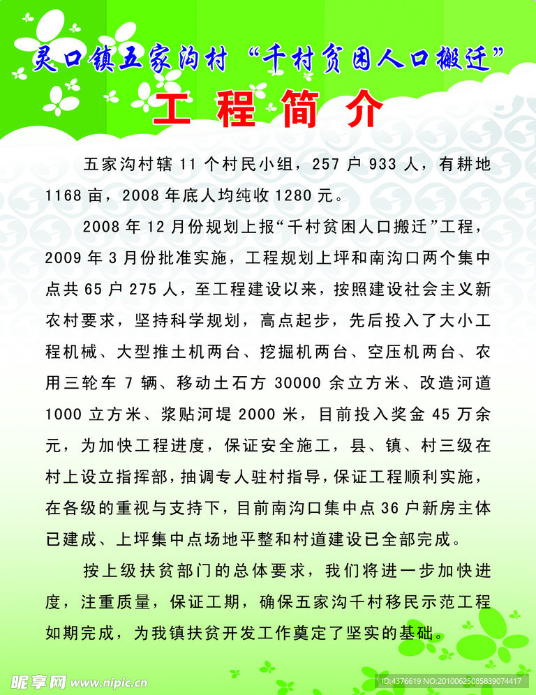 人口搬迁工程简介