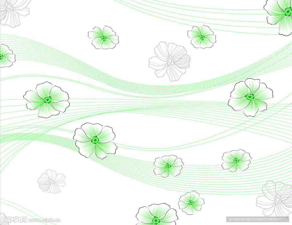 绿色花纹