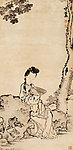 闵贞佳《桐阴仕女》