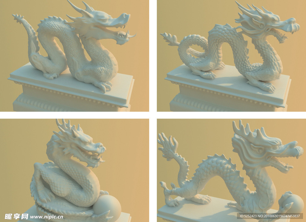 3D雕刻中国龙模型