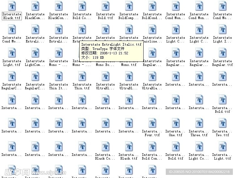 14 Interstate TT系列字体