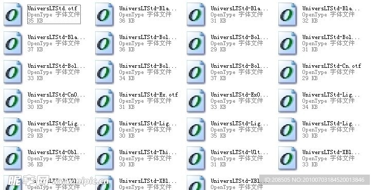 10 Univers系列字体