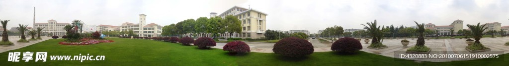 松江大学城上海立信会计学院世博花坛主楼360度全景