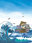 渔民 日式风格 日本料理 海浪