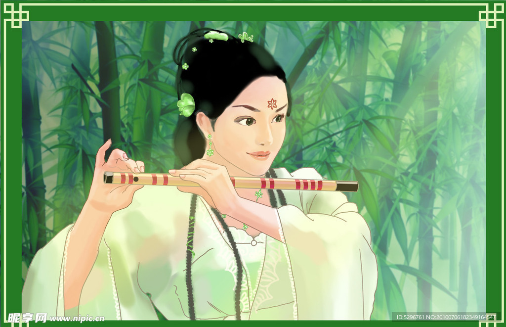长笛仕女