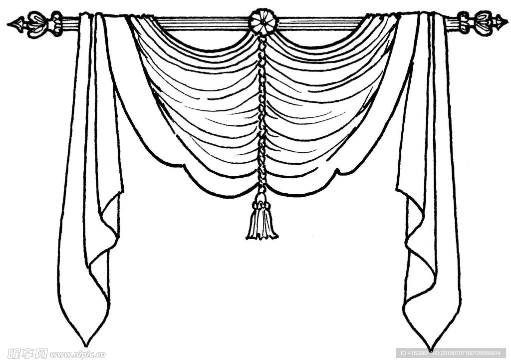 窗帘手绘图