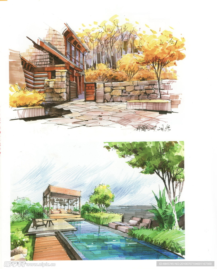 手绘景观