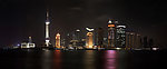 上海外滩东方明珠夜景180度全景