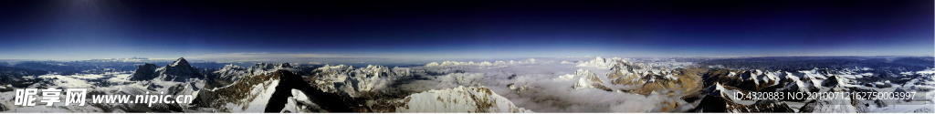 珠穆朗玛峰峰顶360度全景