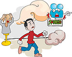 消防漫画 消防 卡通 自救