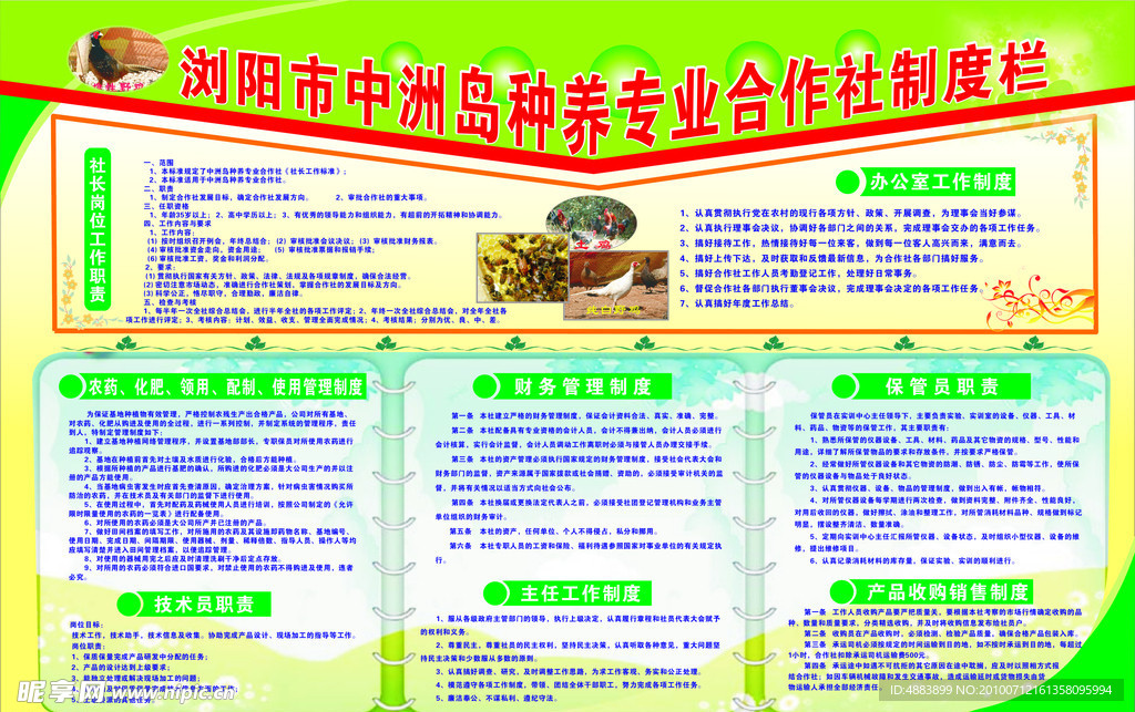 中洲岛种养专业合作社制度栏