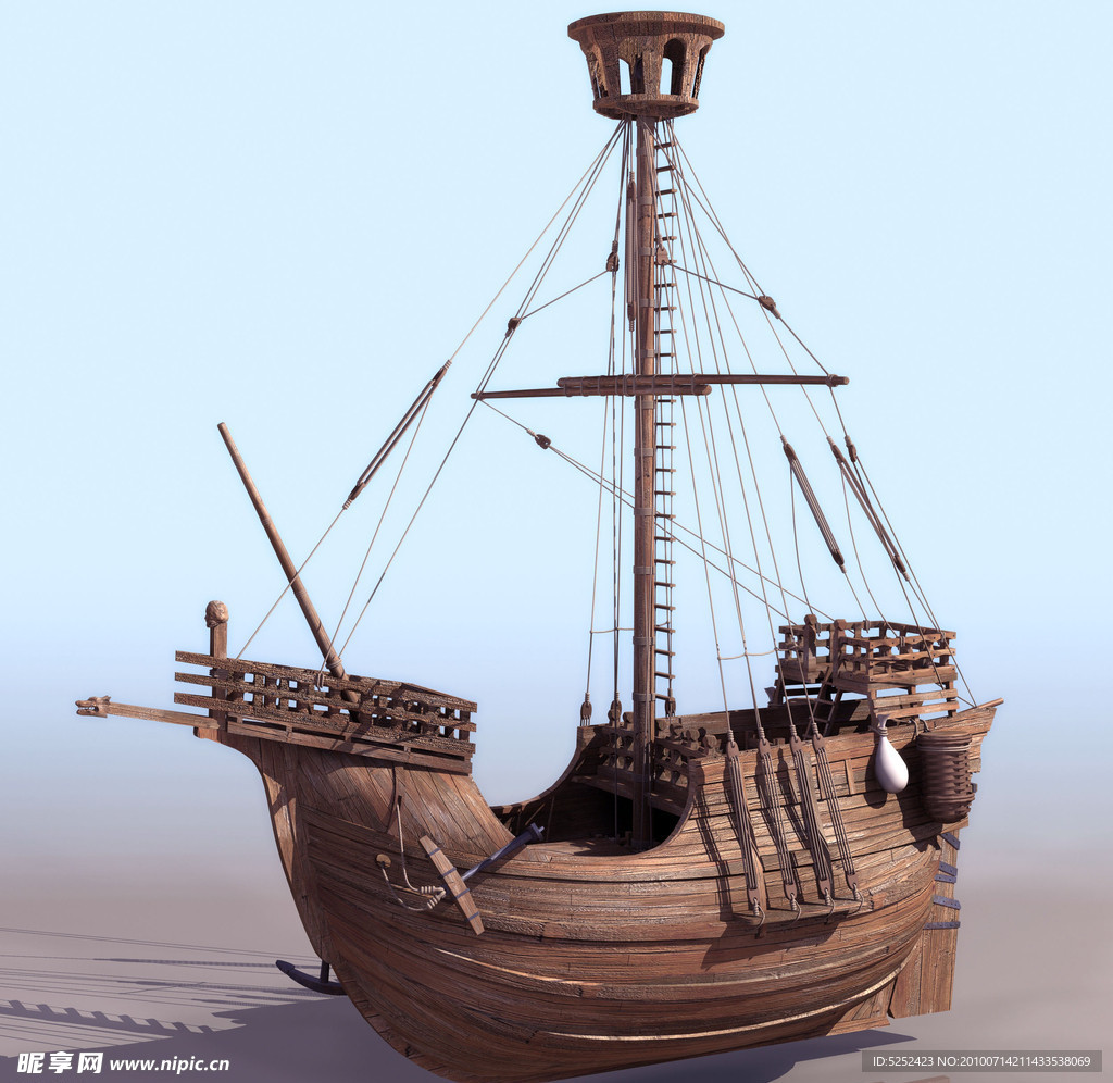3D古老轮船模型素材
