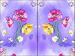 紫色手绘水粉画移门