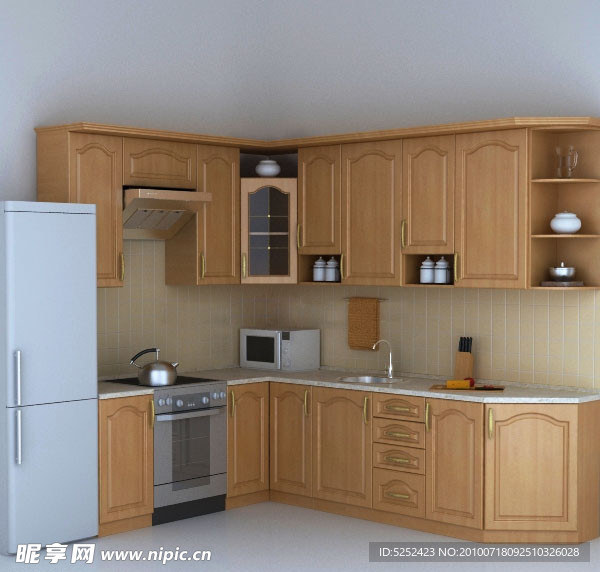 3D现代厨房模型
